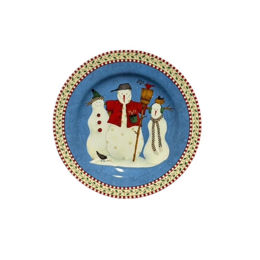 CUTE! CHRISTMAS/WINTER DINNER PLATTER SAKURA SNOWMAN BY DEBBIE MUMM NEW